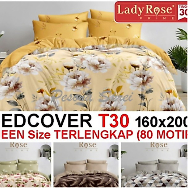 BEDCOVER LADY ROSE 160x200 Tinggi 30 / BEDCOVER LADY ROSE / BEDCOVER QUEEN