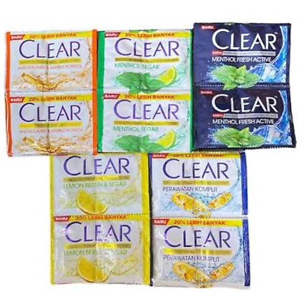 clear shampo sachet