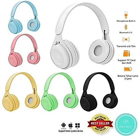 Y08 HEADPHONE BLUETOOTH HEADSET WIRELESS MACARON Y08 STEREO HEADPHONE