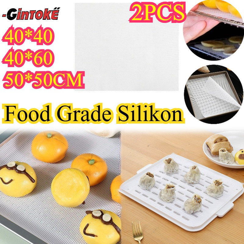 (BPA Free Food Grade) 2PCS Perforated Silicone Dimsum Steam/ Alas Kukus Anti Lengket / Mat Square Re