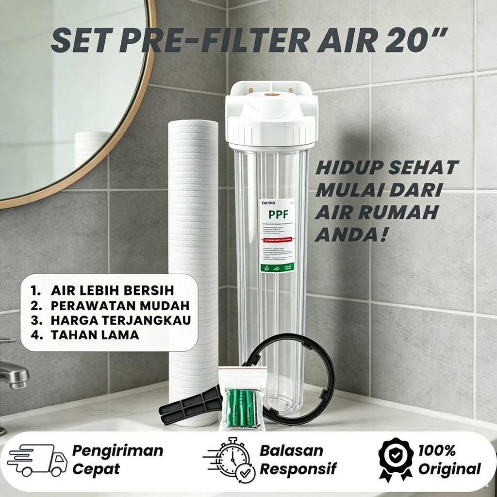 Housing Filter 20 Inch Biru / Transparan
