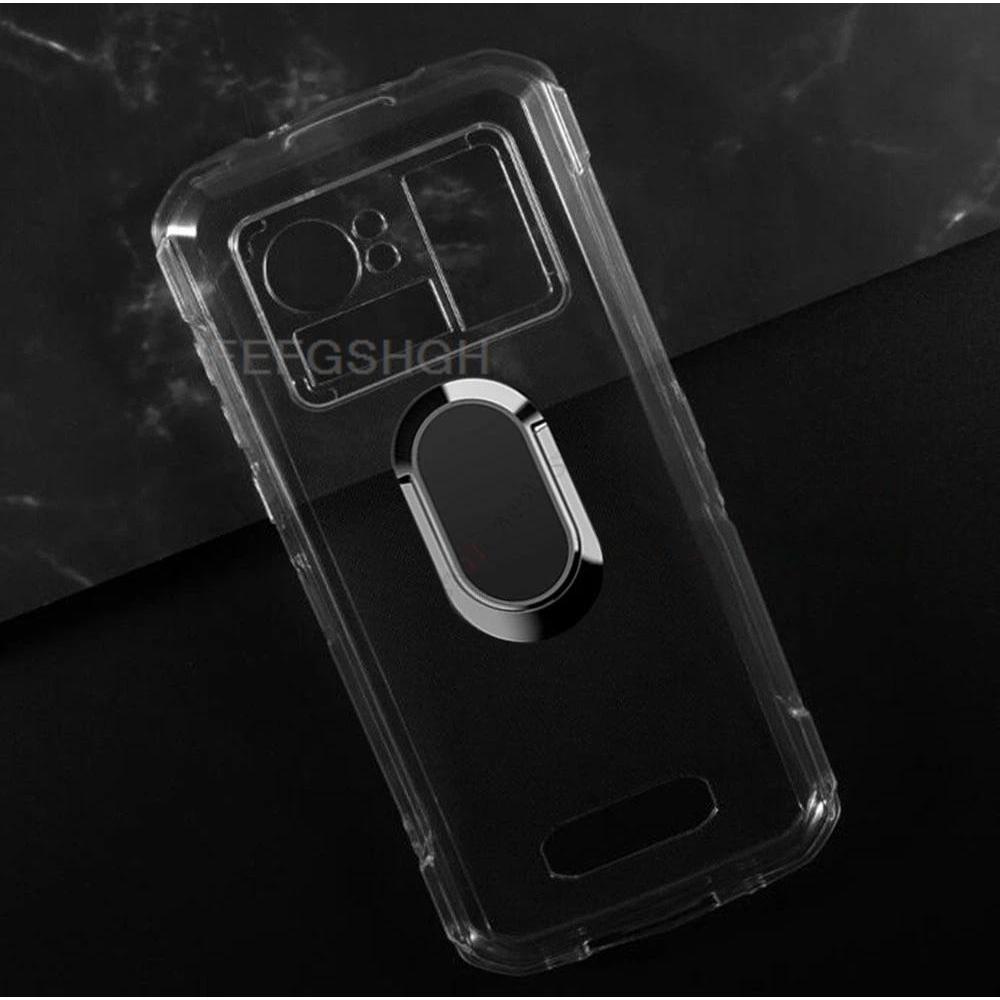For HOTWAV Cyber X Pro 6.78" 2023 HOTWAV Cyber X Back Ring Holder Bracket Phone Cover TPU Soft Silic