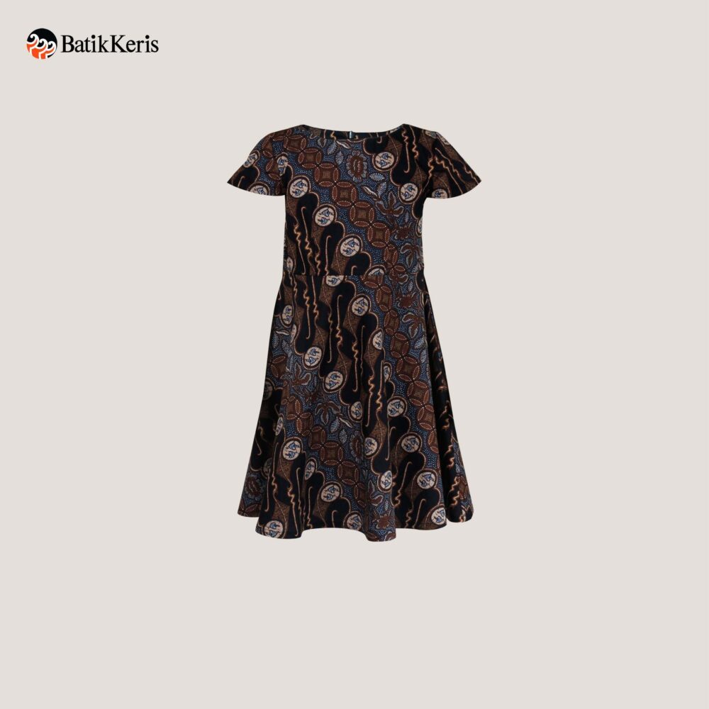 Batik Keris Dress Anak Batik Lengan Pendek Motif Keris Kridananda