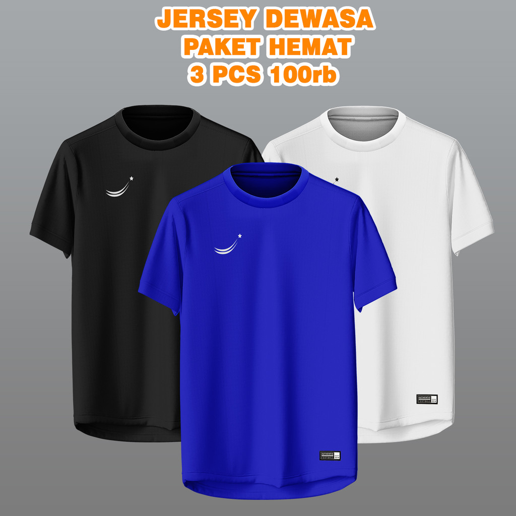 Jersey atsan 3PCS 100RB Baju olahraga pria wanita badminton bulutangkis volly sepak bola futsal