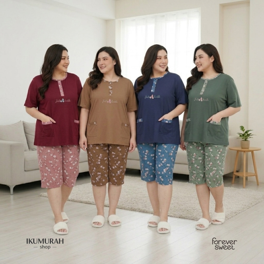 Baju Tidur Baby Doll 5XL Celana Pendek Ikimurahshop X Forever Sweet