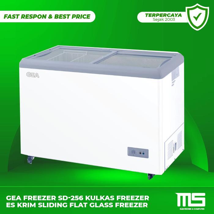 GEA Freezer SD-256 Kulkas Freezer Es Krim Sliding Flat Glass Freezer
