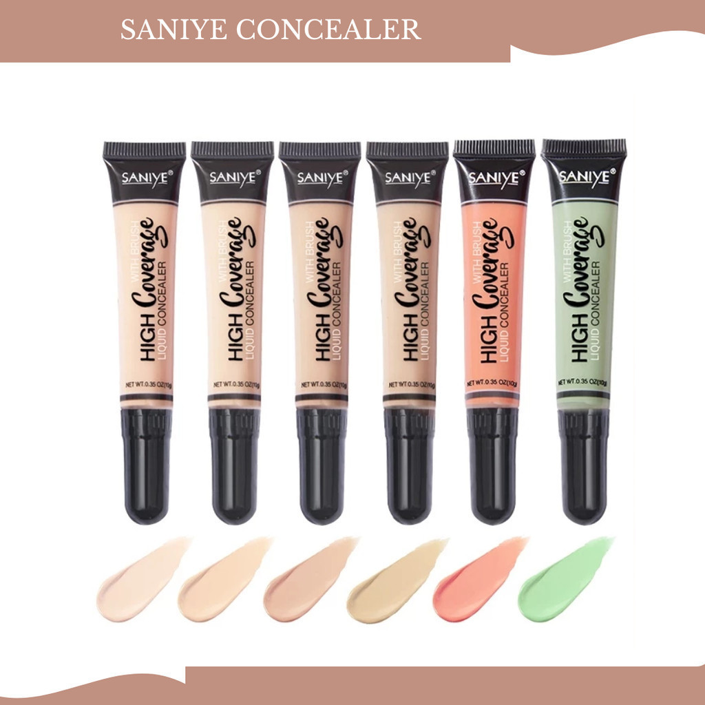 Saniye High Coverage Liquid Concealer with Brush 10g