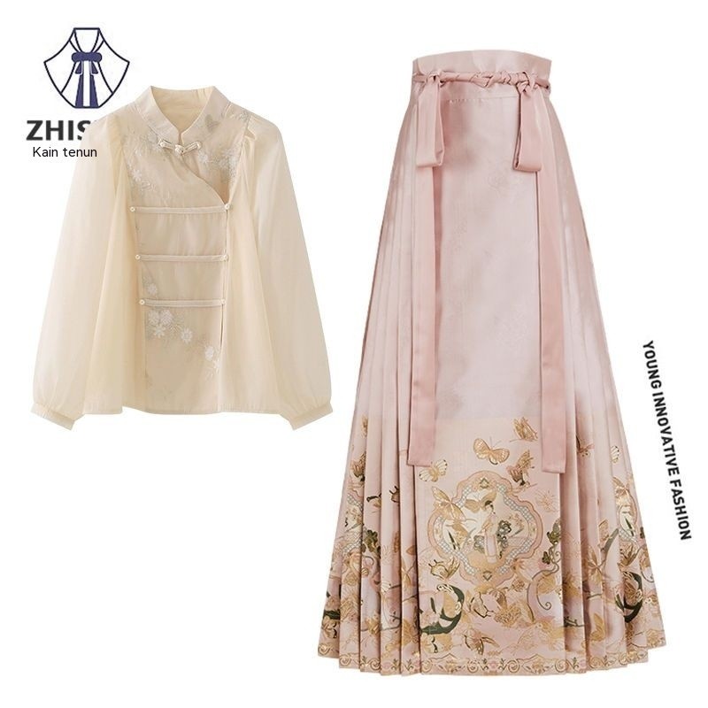 Setelan Hanfu Modern Wanita Gaya Nasional