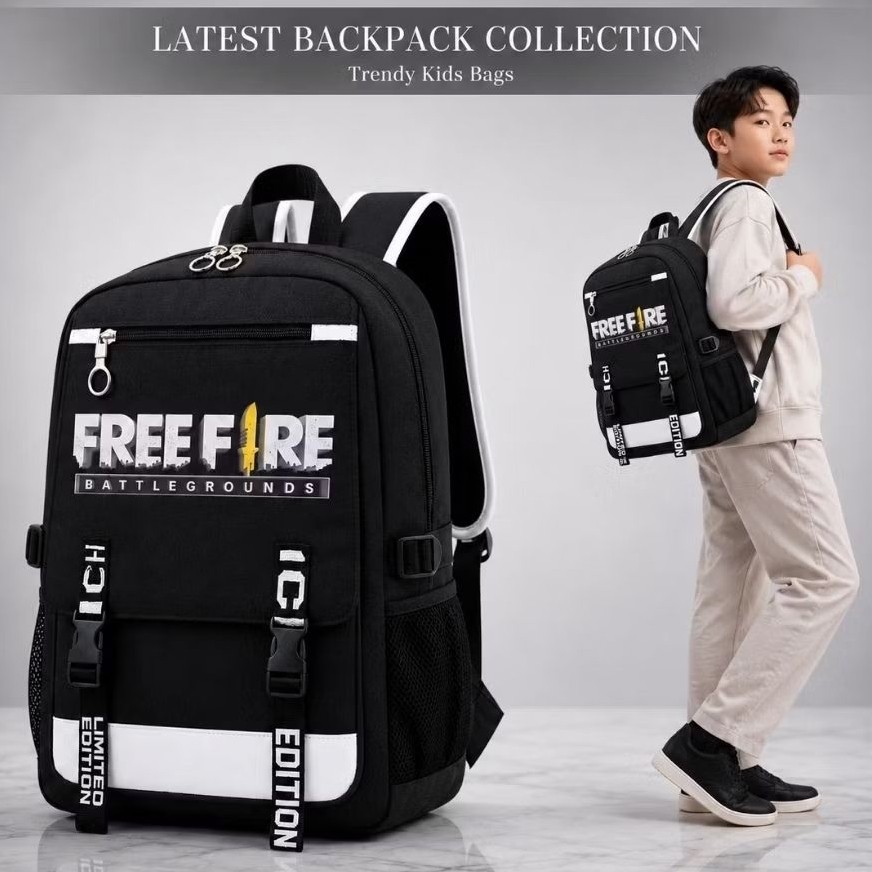 WB _ Tas Anak - Tas Sekolah anak SD Tas Anak Laki Laki Gaming FF Ransel Free Fire Pria SD