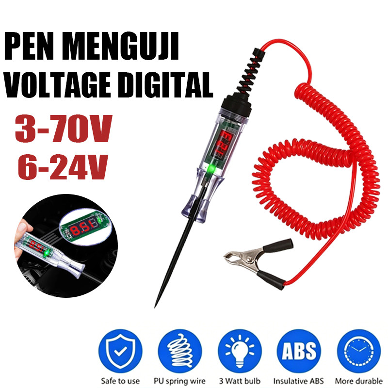 Tespen Digital Dc Digital listrik cek kabel putusTester testpen Kelistrikan listrik mobil motor