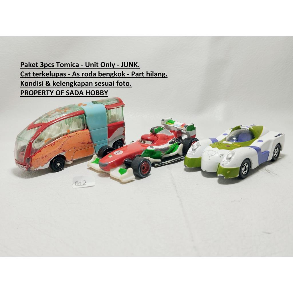 Paket Diecast 3pcs Tomica Rikukaikuu Cars Fransesco Bernoulli Buzz Lightyear Unit Only JUNK