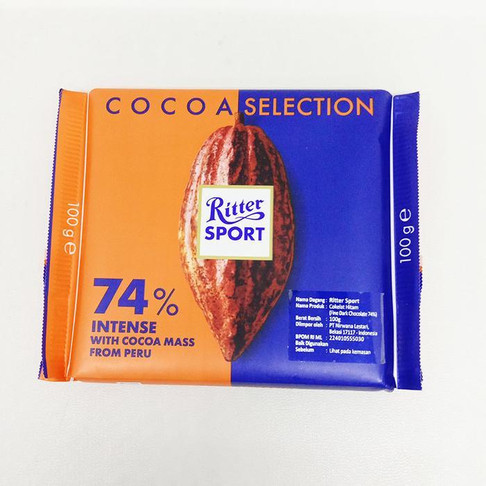 RITTER SPORT COCOA 74% INTENSE W/ COCOA MASS 100 G