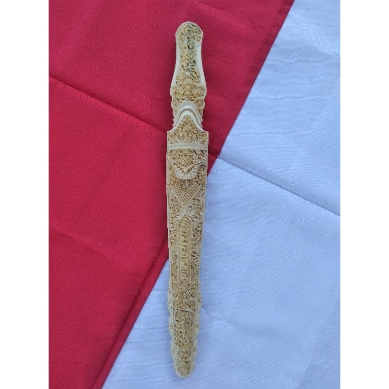 Warangka tombak full ukir kombinasi aksara jawa | warangka keris | handle keris | gagang keris