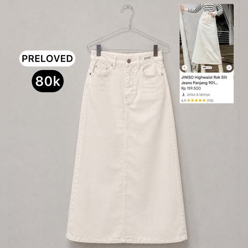 Preloved Jiniso Highwaist Rok Slit Jeans