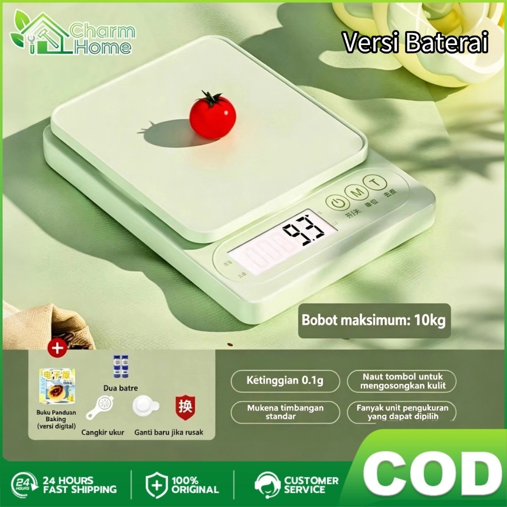 COD Timbangan Kue Digital 10kg 0.1g – Mudah Ganti Satuan, Fungsi Tara Otomatis, LCD Besar – Praktis 