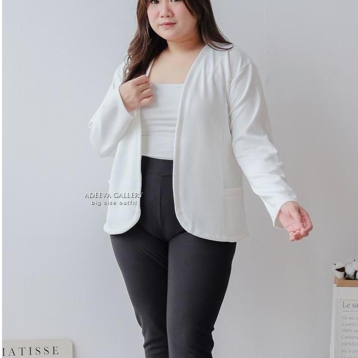 Adeeva Korean Blazer Scuba Jumbo Slimfit Outer Wanita Jumbo Tbk