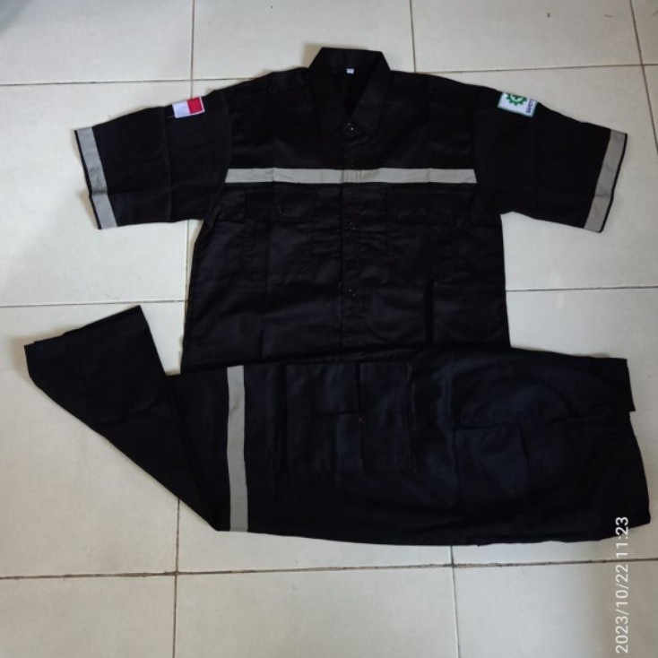 setelan kerja lengan pendek wearpack katelpak proyek bengkel seragam safety