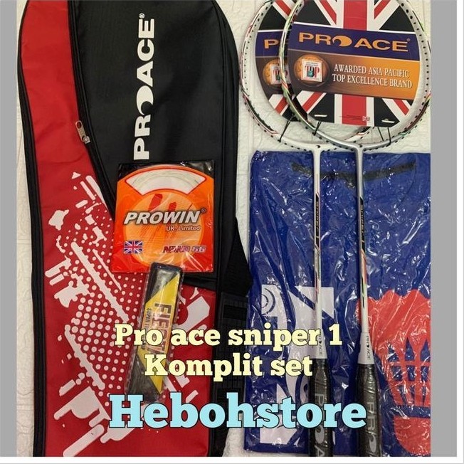 Terbaru Raket Badminton Pro Ace Sniper 1 Komplit Set +Tas Original