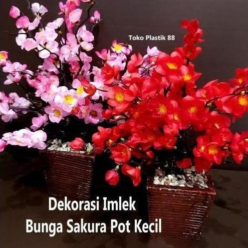 Dekorasi Imlek Bunga Sakura Pot Kecil Hiasan Meja IMLEK005