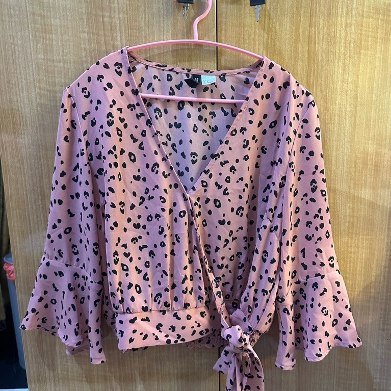 blouse leopard pink h&m