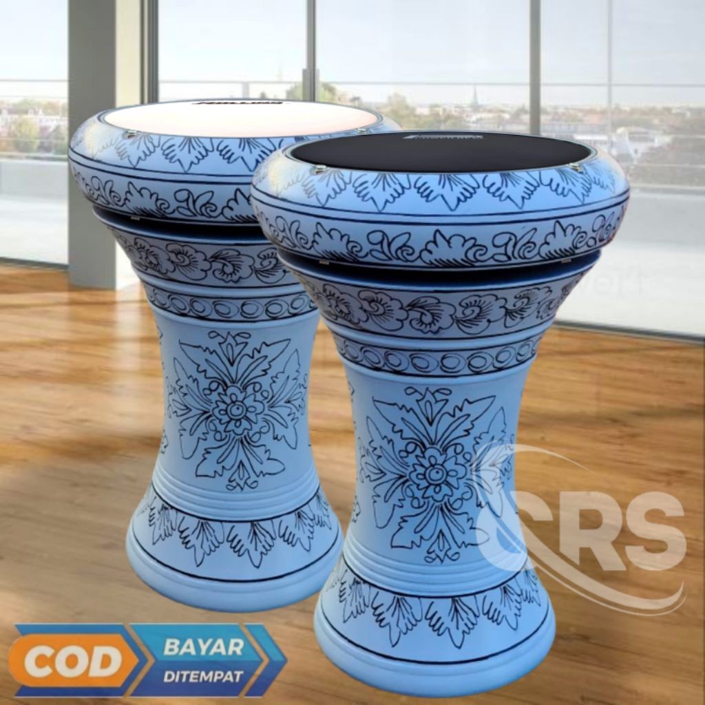 KAYDEN STORE Gendang Atau Dumbuk Darbuka Kayu 6 Dan 8 Inch Motif Batik Bunga