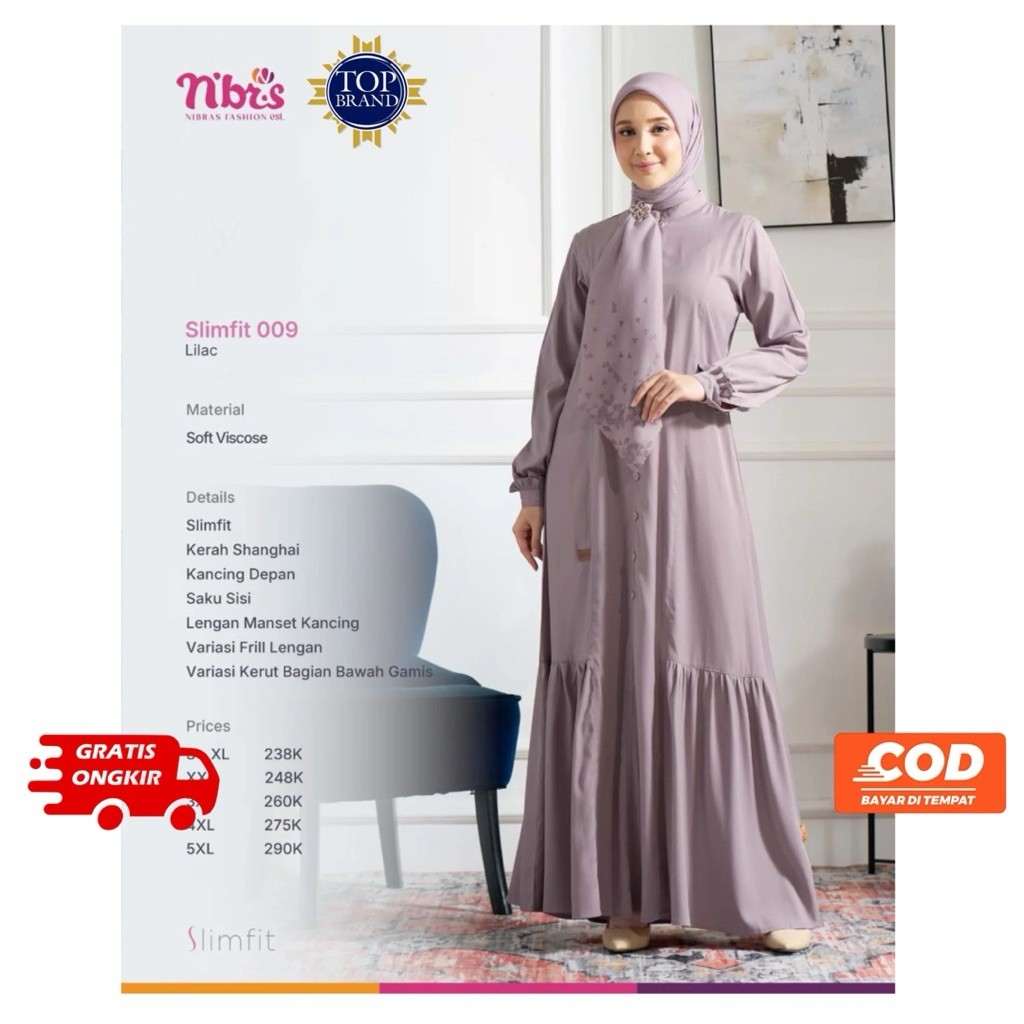 [COD] BAJU GAMIS NIBRAS SLIMFIT 009 HITAM GREY UNGU