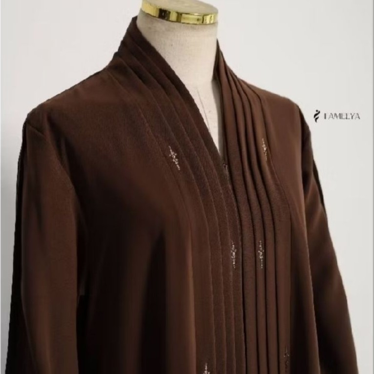 [BACA DESKRIPSI] preloved  abaya hally vol.1 (kristal lipit) brand fameeya warna dark teal size XL