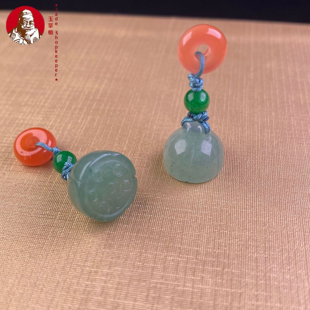 pod lotus batu akik dengan lift kecil lingkaran Nanhong, liontin aksesori DIY