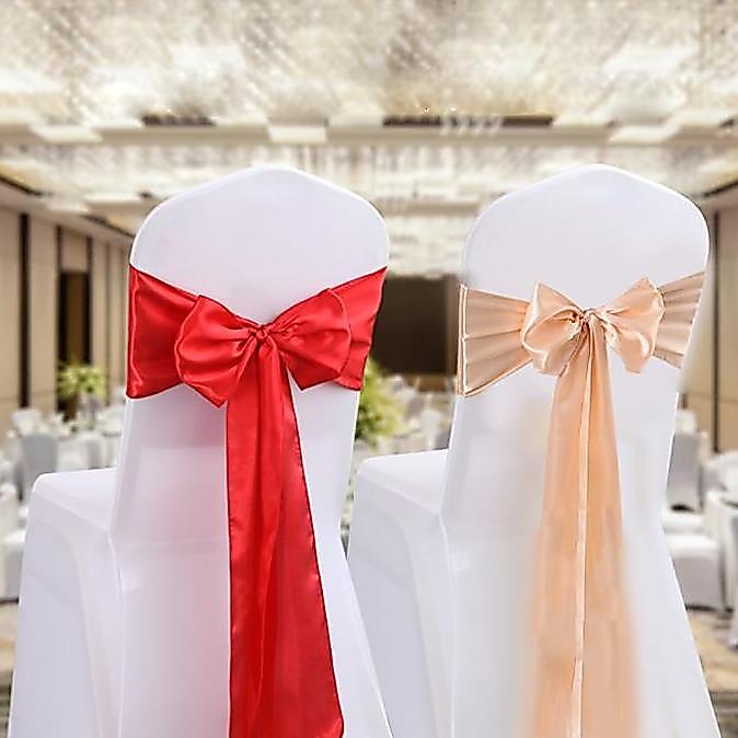 AMERZANA 275cm Pita Kursi Futura Kursi Wedding Dekorasi Pita Hotel Wedding Dekorasi