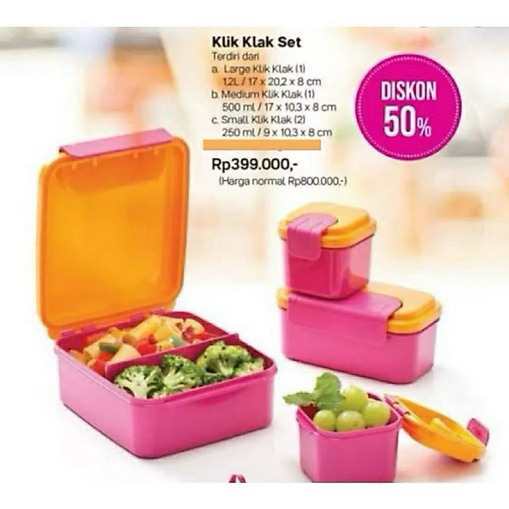 Tempat Makan Klik Klak Tupperware Original