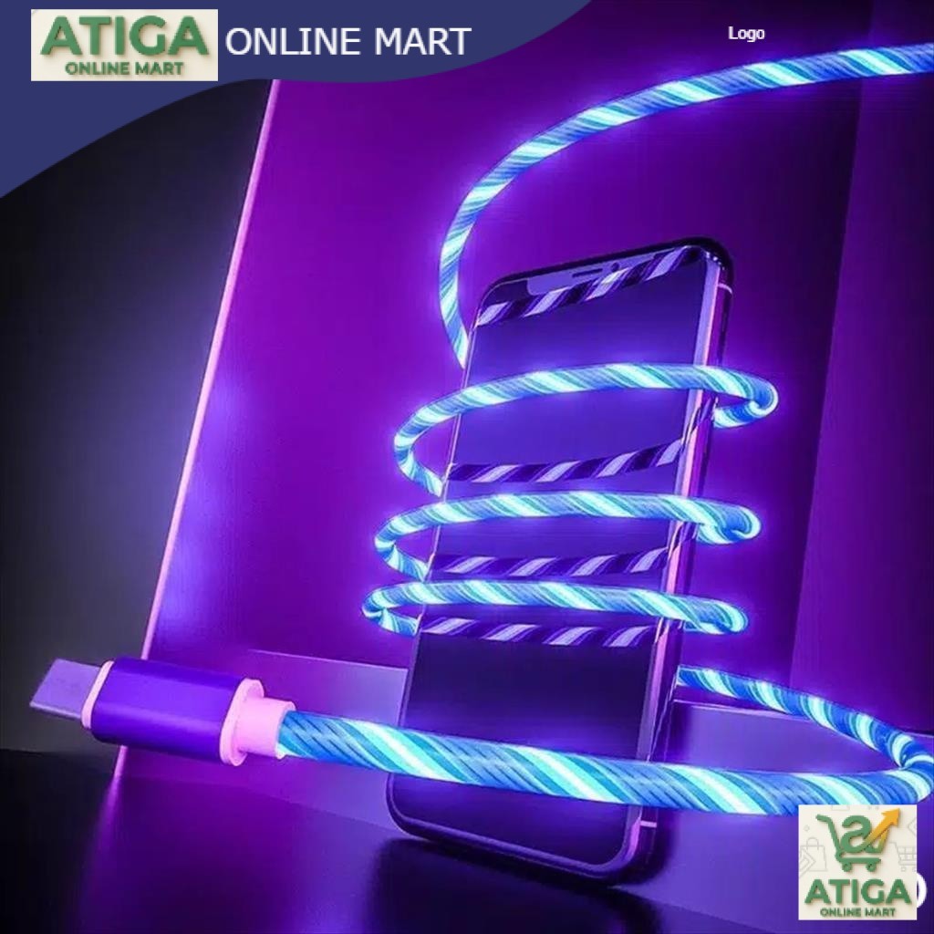 (ATG) Kabel Charger - Kabel Data LED  Fast Charging