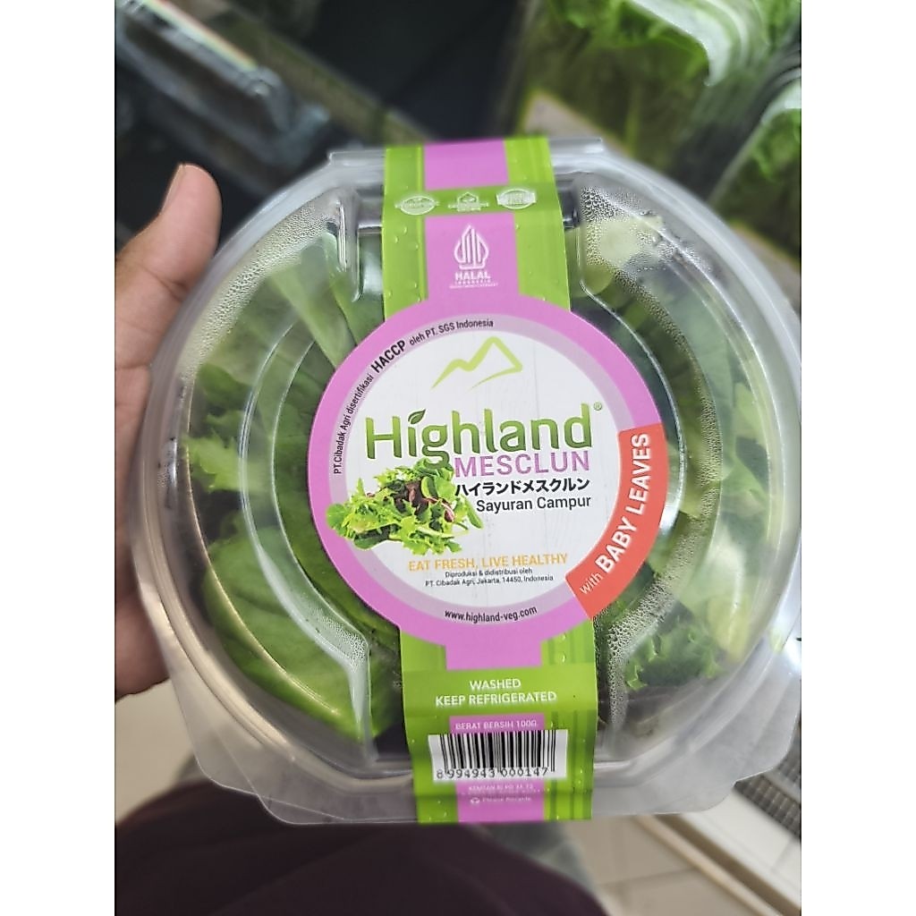 highland mesclum salad 100 gram fresh pack