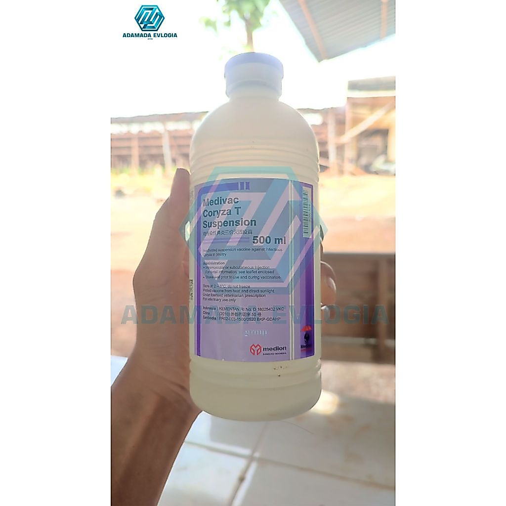 Medivac Coryza T Suspension 500ml Vaksin Ayam Anti Snot (Coryza) | Cegah Ngorok & Pembengkakan Wajah