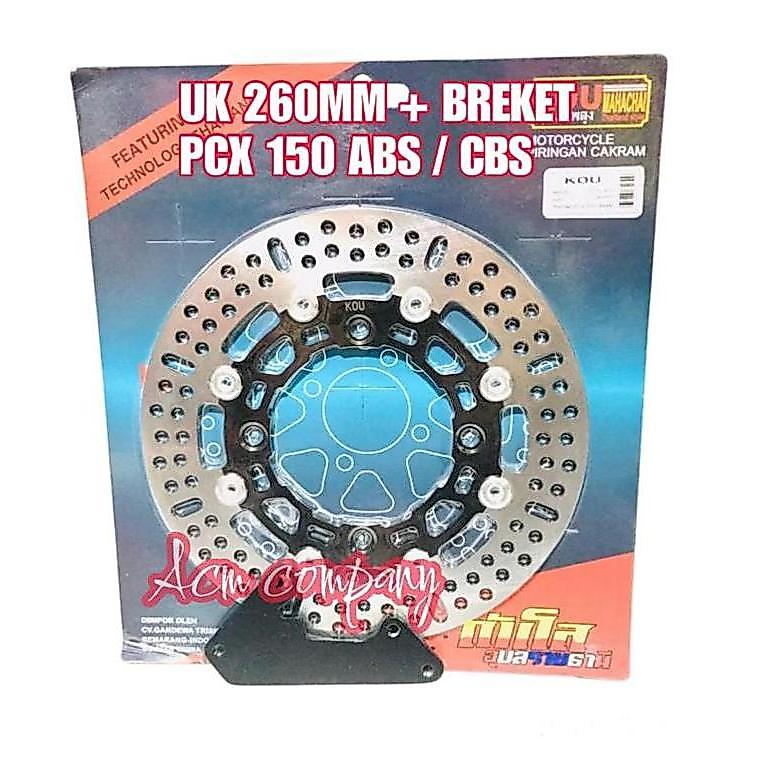 DISC PIRINGAN CAKRAM DEPAN 260MM PNP PCX 150 / PCX150 CBS PLUS BREKET - BULAT / RED, 260MM PCX-150