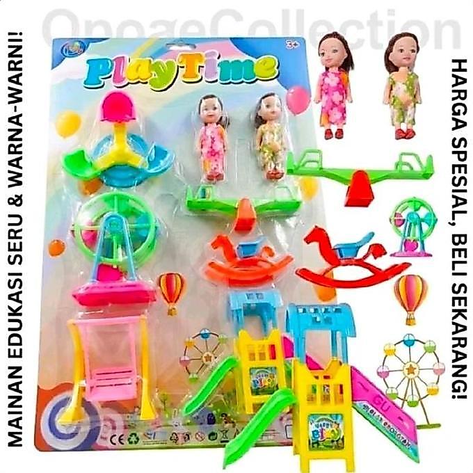 mainan boneka barbie kecil anak berbie kelly lengkap dengan mainannya - PLAY TIME SET LO3