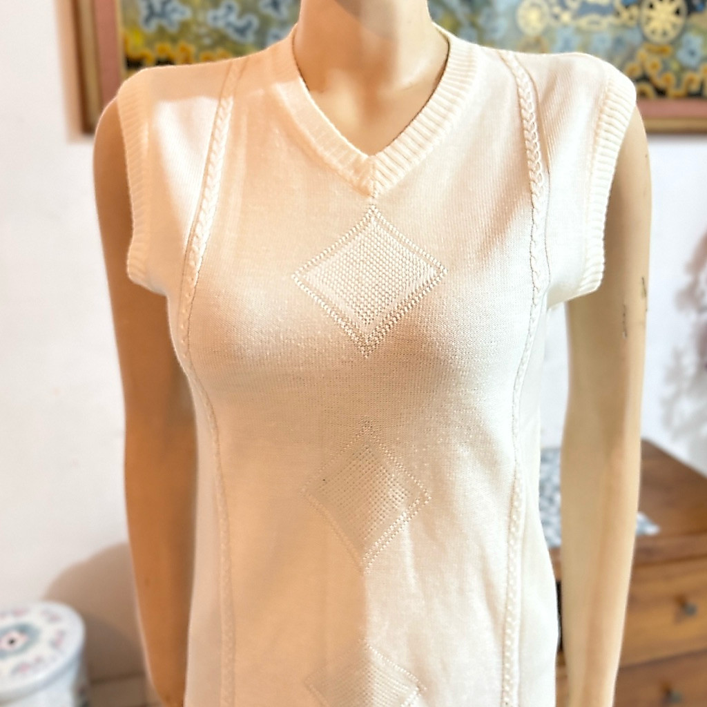 Vest Knit Rajut Putih
