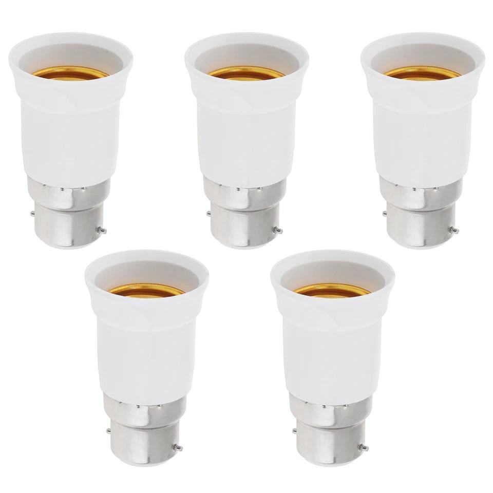 5 buah Adaptor Soket Konverter Dudukan Lampu G24 G23 GU24 GU10 B22 ke E26 E27 E26 E17 E12 ke E14 unt