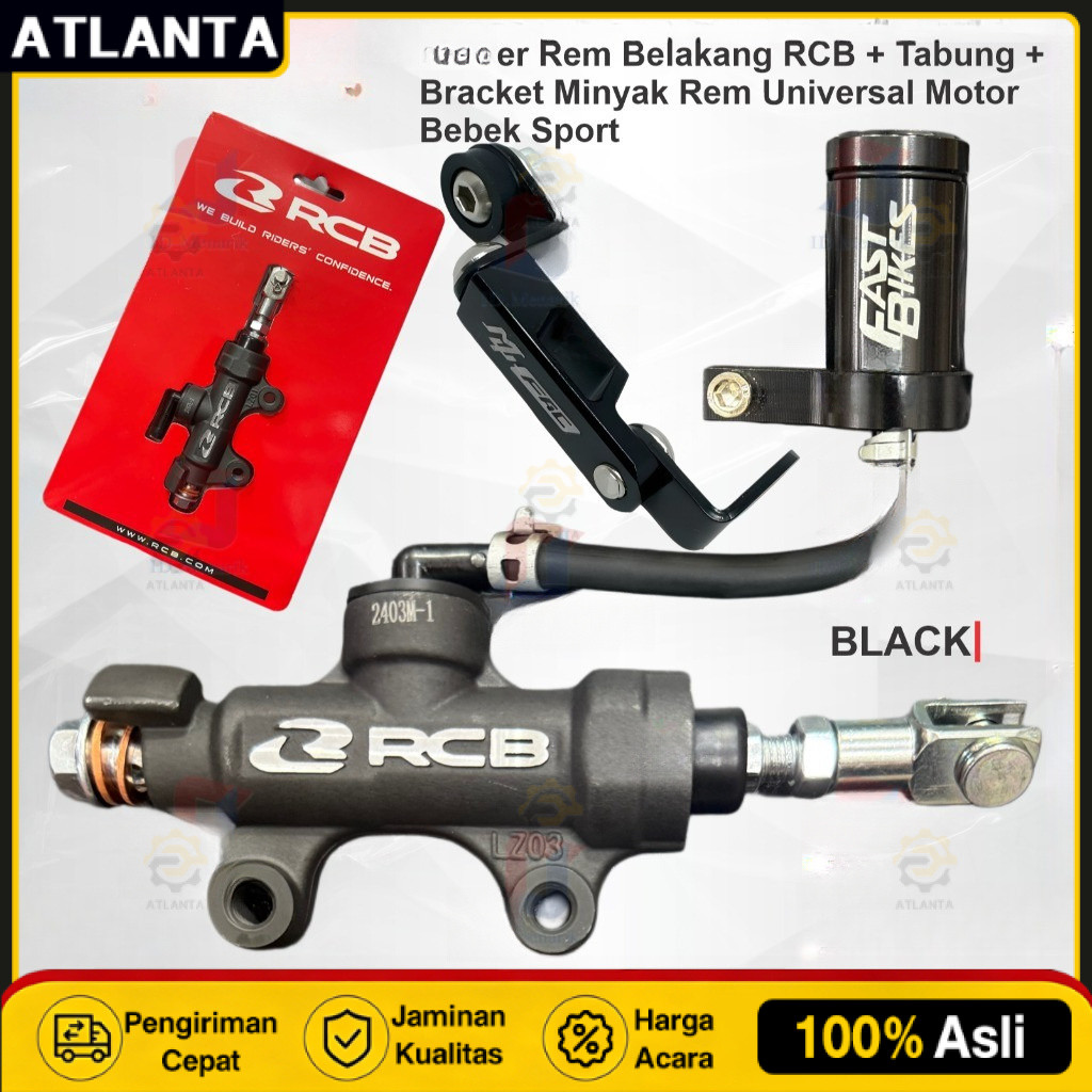 Master Rem Belakang RCB + Tabung + Bracket Minyak Rem Mufac Universal Tonjokan Semua Motor Sport Beb