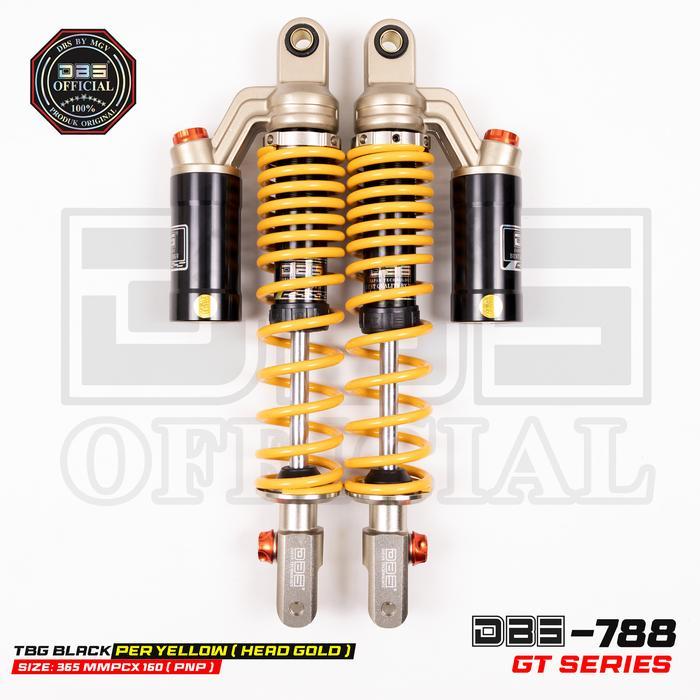 DBS 788 GT SERIES SHOCK BELAKANG HONDA PCX 160 PCX 150 ADV 150 365MM - Black/Yellow, UK-365MM