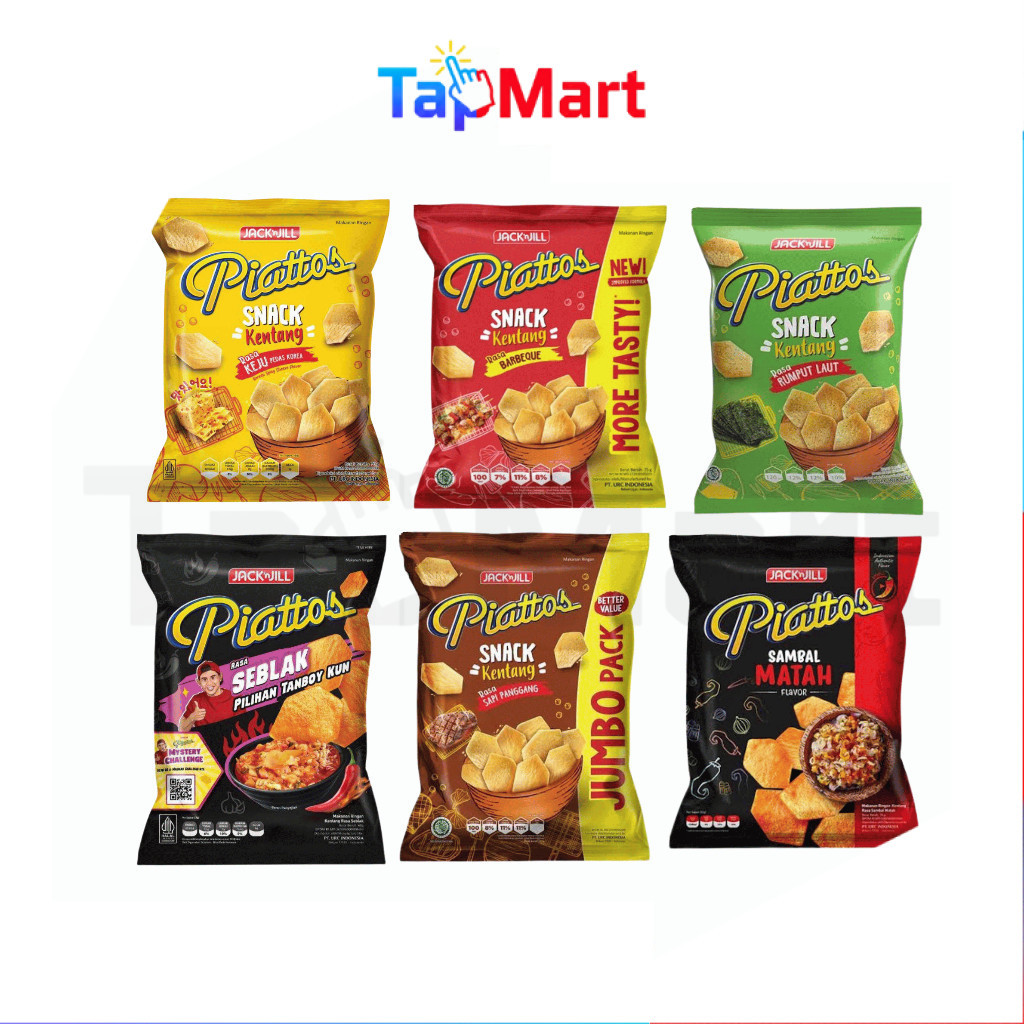 TapMart - Piattos Piatos Snack Kentang Potato Pack 68 gr 115 gr Rasa BBQ Keju Pedas Korea Seblak Rum