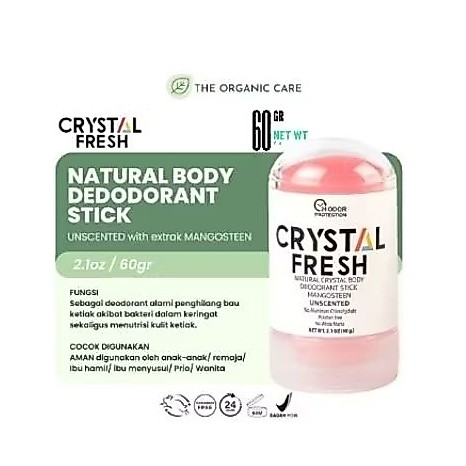 Crystal fresh deodorant sticks unscented, turmeric,aloe vera, mangosteen,man,sandalwood ( BPOM)