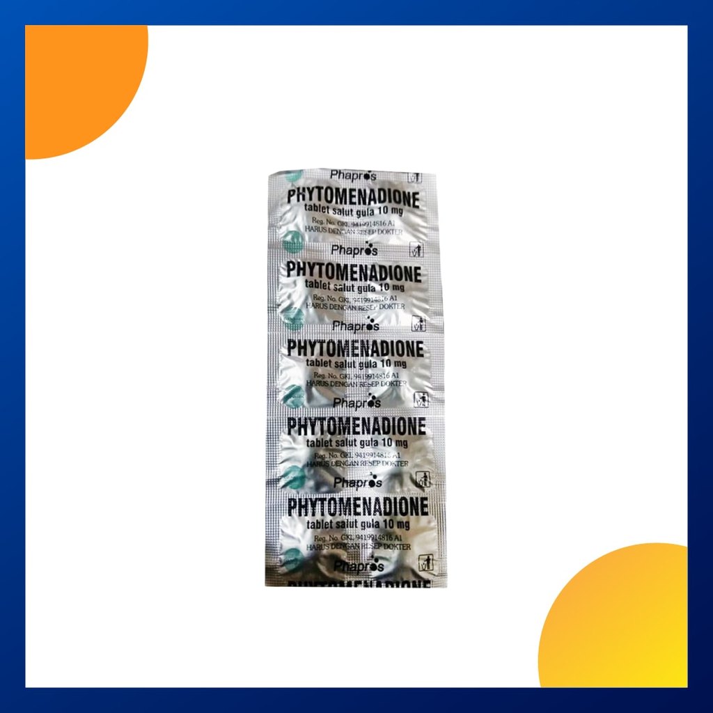 PHYTOMENADIONE GENERIK_01 10 MG 1 STRIP @ 10 TABLET SALUT GULA