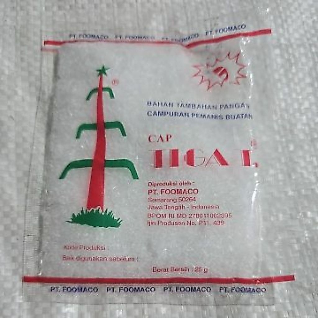 Sarimanis cap tiga T sakarin pemanis buatan sari manis 3t 1biji 25g ( 3T ECER )