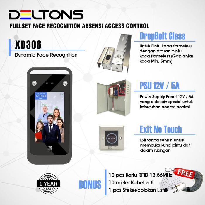 Paket Access Control Deltons Face Recognition Akses Wajah Dropbolt - Dropbol gap 5mm