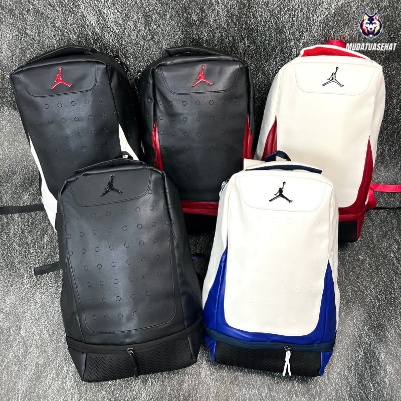 AIR JORDAN RETRO 13 LEATHER BACKPACK / TAS RANSEL KULIT /  BAGPACK / TAS SEKOLAH / TAS KULIAH / TAS 