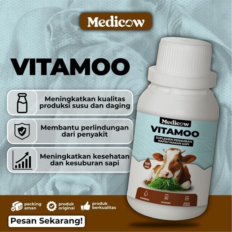 Medicow Vitamoo Vitamin Sapi Meningkatkan kesehatan dan kesuburan sapi 100ml vitamin kesehatan sapi 