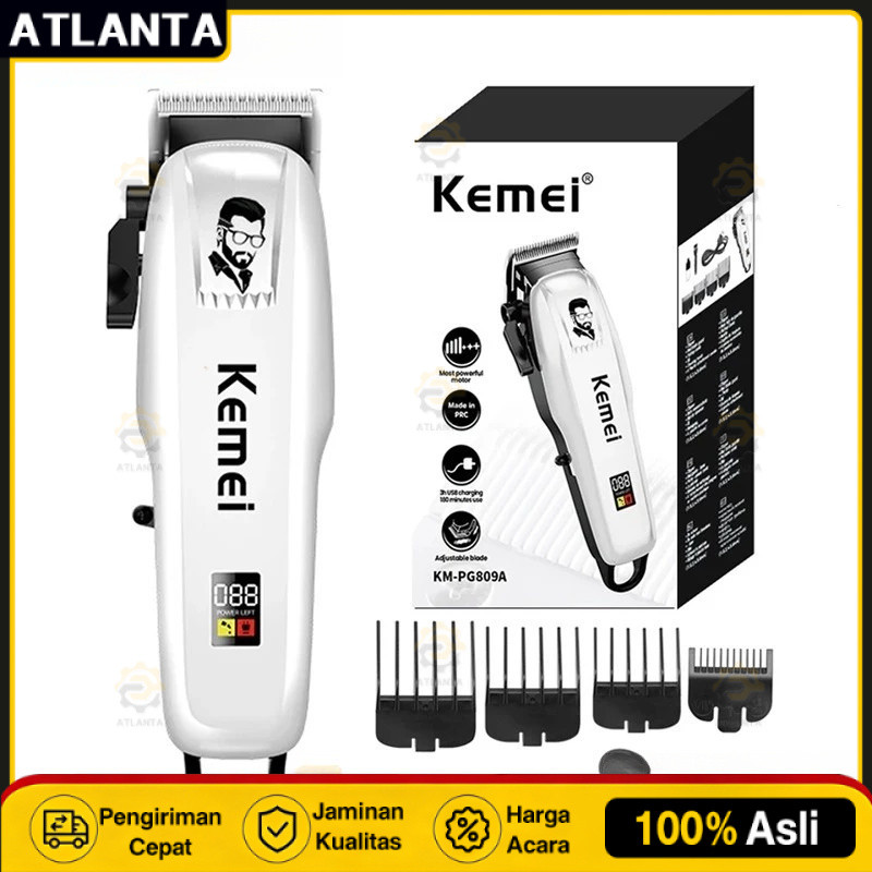 COD Kemei KM PG809A Hair Clippers Alat Mesin Cukur Rambut Kumis Jenggot Brewok