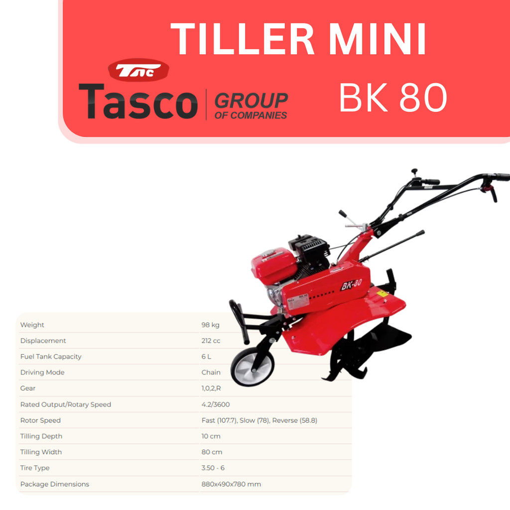 [TASCO BK80]  Traktor Mini Bajak Sawah TASCO BK80 | Cultivator Tasco BK80