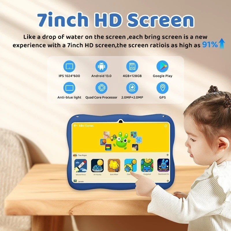 Tablet Anak 8 Inch Octa Core RAM 8GB ROM 128GB Interface Khusus Anak Fitur Kontrol Orang Tua