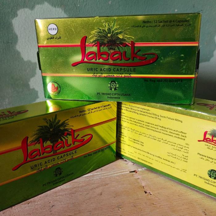 tersedia ditoko kami Labaik Herbal Kapsul Isi Uric Acid Capsule 12 Sachet 4 Kapsul Herbal Terbaik un